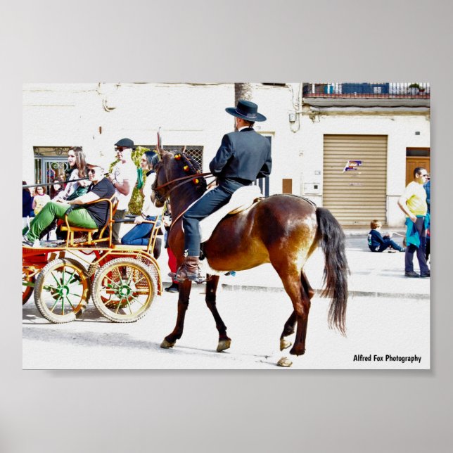 Póster La fiesta de bienvenida de los caballos (Frente)