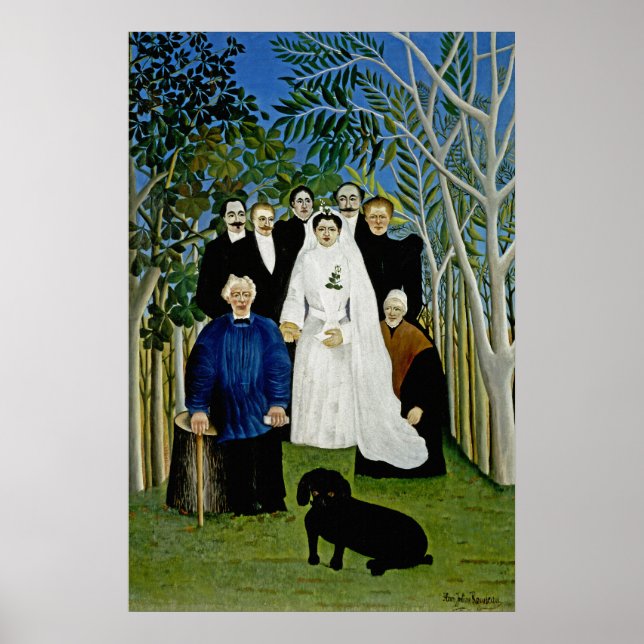 Póster La fiesta de bodas de Henri Rousseau (Frente)
