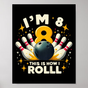 Póster La fiesta de cumpleaños de los niños de los bolos