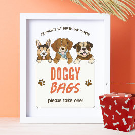 Póster La fiesta de cumpleaños del perro de cachorro favo