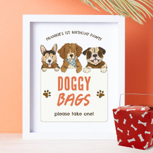 Póster La fiesta de cumpleaños del perro de cachorro favo