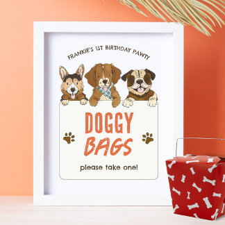 Póster La fiesta de cumpleaños del perro de cachorro favo