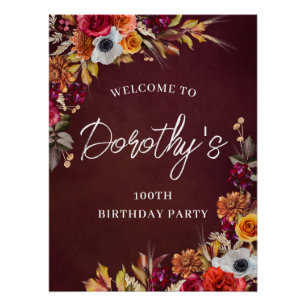 Póster La fiesta de cumpleaños número 100 de Burgundy Fal