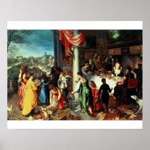 Póster La fiesta de invierno, reuniéndose en el estado bá