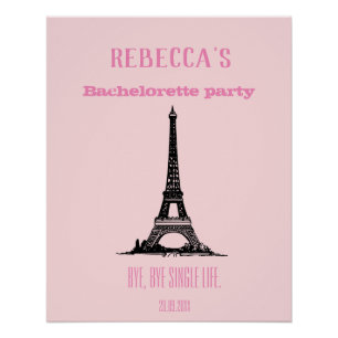 Póster La fiesta de la Bachelorette Temática de París