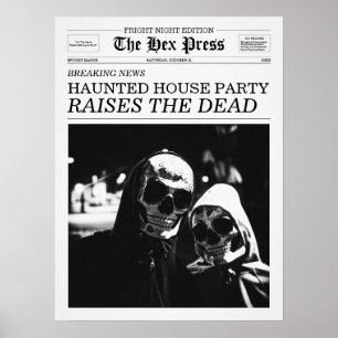 Póster La fiesta de la casa embrujada del periódico The H