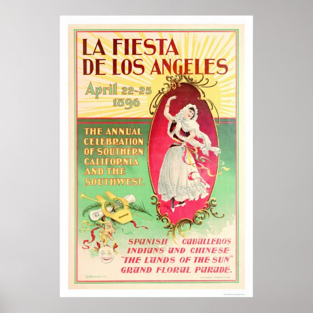 Póster La Fiesta de Los Ángeles 1896 (Frente)