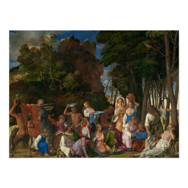 Póster La fiesta de los dioses (por Giovanni Bellini) (Anverso)