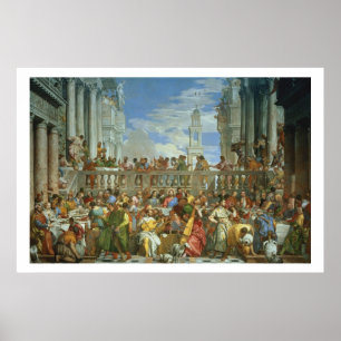 Póster La fiesta del matrimonio en Cana, c.1562 (aceite s