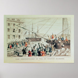 Póster La fiesta del té de Boston, 1846