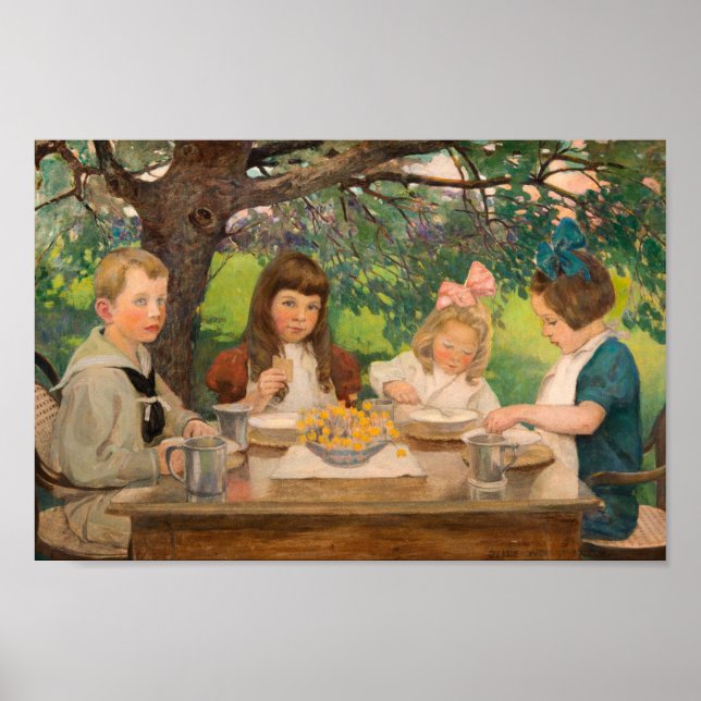 Póster La Fiesta del té de Jessie Wilcox-Smith (Frente)
