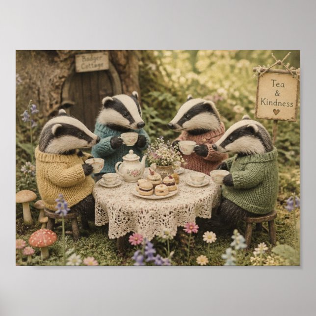 Póster La fiesta del té del tejón (Frente)
