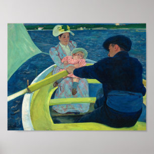 Póster La Fiesta en barco de Mary Cassatt