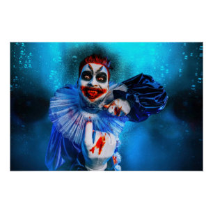 Póster La figura siniestra de payaso de Halloween de Slip
