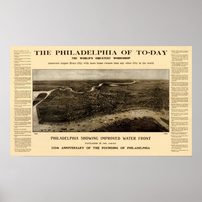 Póster La Filadelfia de hoy - 1908 (Frente)
