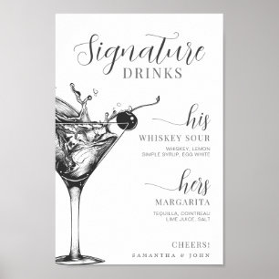 Póster La firma bebe su cóctel bar Bride Groom