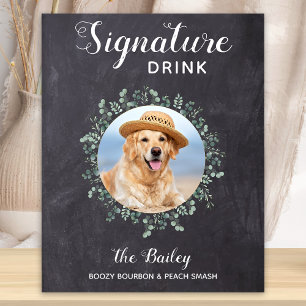 Póster La firma Rustic Dog Bar Bebe Boda Mascota Poster