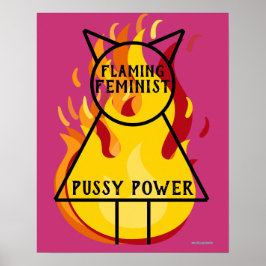 Póster La flamante Pussy Power los derechos de las mujere