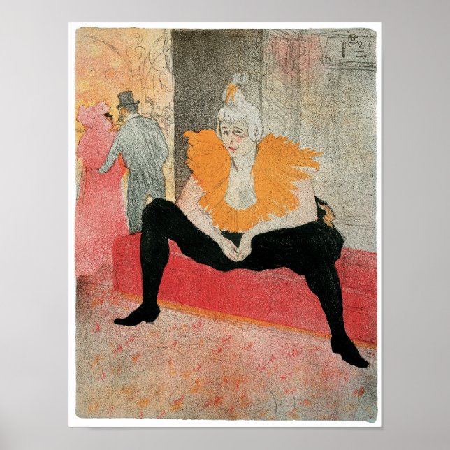 Póster La flaqueza sentada por Henri de Toulouse-Lautrec (Frente)