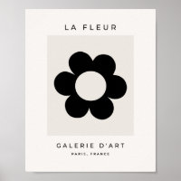 La Fleur 03 Flor Retro Floral Negra Y Blanca