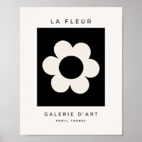 La Fleur 06 Flor Retro Floral Negra Y Blanca
