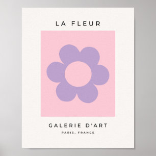 Póster La Fleur 08 Resumen Flor Púrpura Y Rosa Flor Flora