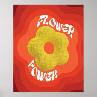 Póster La flor amarilla está diseñada con un tejido único