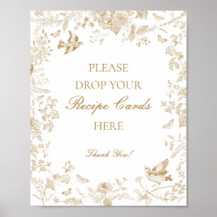 Póster La floral Gold Toile de Jouy Comparte una receta