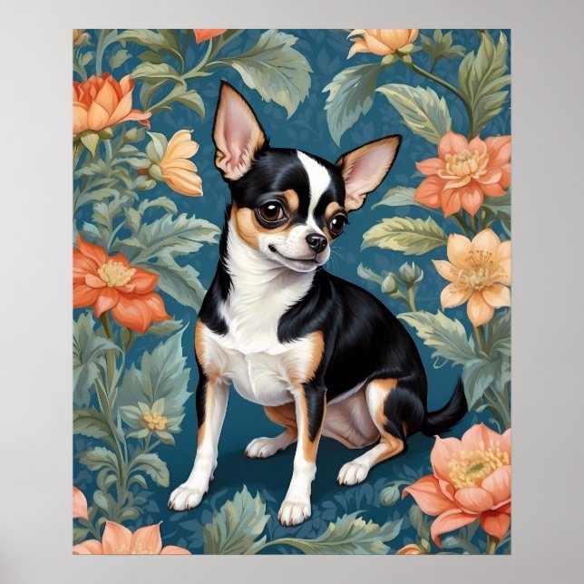 Póster La floral inspirada por el cute chihuahua William  (Frente)