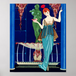 Póster La Fontaine de Coquillages, George Barbier