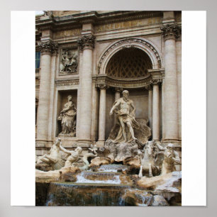 Póster La Fontana di Trevi en la ciudad de Roma