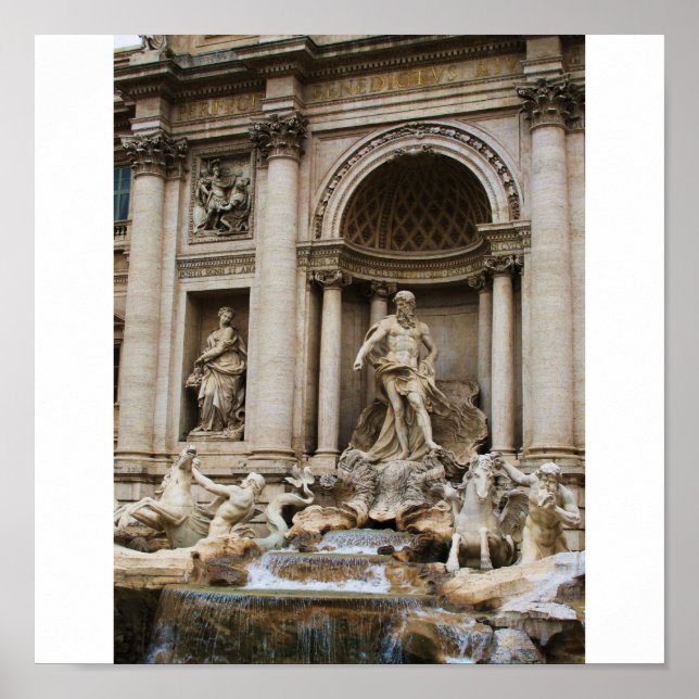 Póster La Fontana di Trevi en la ciudad de Roma (Frente)