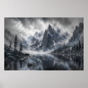Póster La forma del silencio – Paisaje en blanco y negro