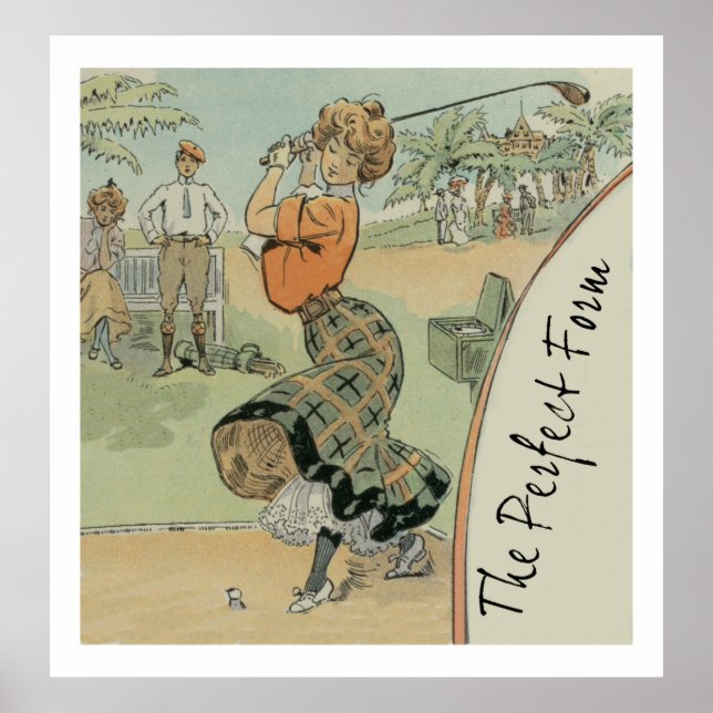 Póster La forma perfecta de la mujer golfer (Frente)