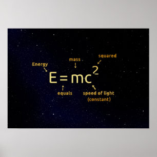 Póster la fórmula de las matemáticas de einstein el noc