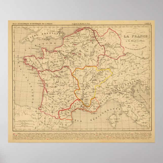 Póster La France a la mort de Clovis en 510 (Frente)