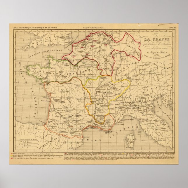 Póster La France apres l'invasión des Barbares (Frente)