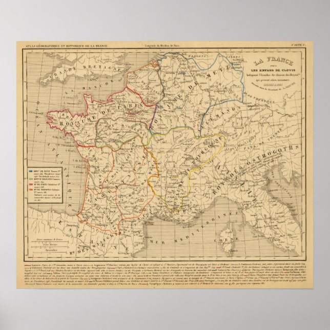 Póster La France sous les enfans de Clovis (Frente)