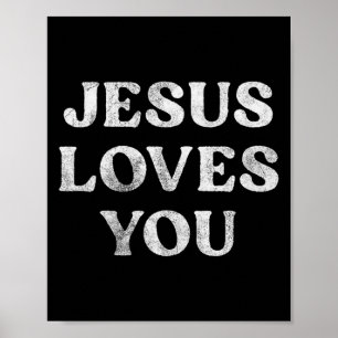 Póster La Frase Jesús Te Ama En Un Tri-blend Premium