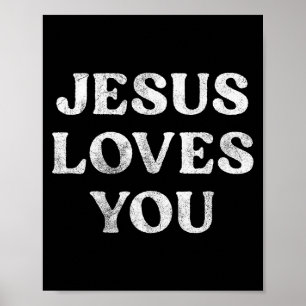 Póster La Frase Jesús Te Ama En Una