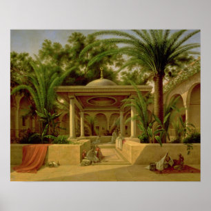 Póster La fuente de Khabanija, El Cairo, 1845