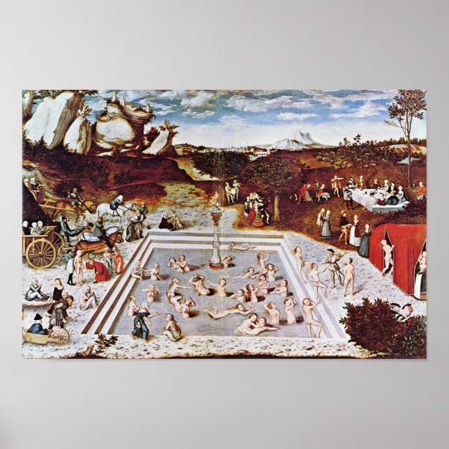 Póster La Fuente De La Juventud Por Cranach D. Ä. Lucas ( (Frente)