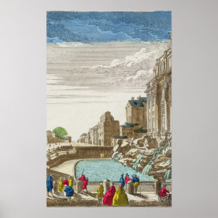 Póster La fuente del Trevi, Roma
