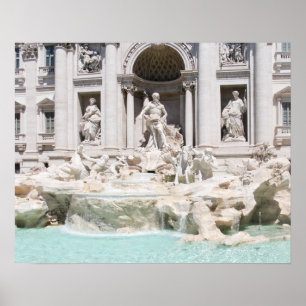 Póster La fuente famosa del Trevi, Roma, Italia