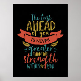 Póster La Fuerza De Cita inspiradora Cree En Usted Mismo