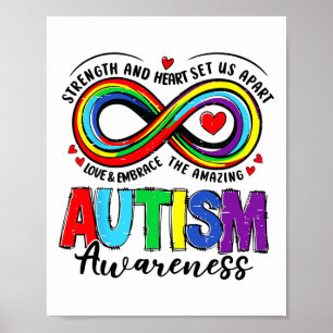 Póster La Fuerza De Conciencia Del Autismo Y El Corazón N