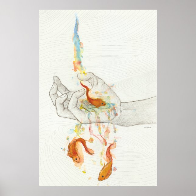 Póster La fuga de peces de colores (Frente)