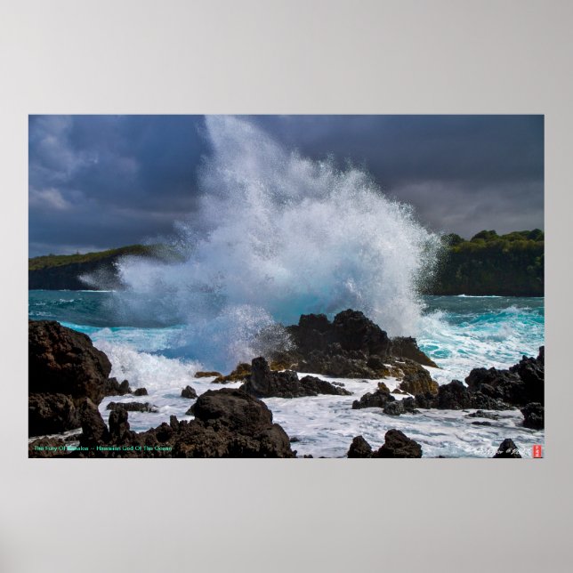 Póster La Furia De Kanaloa ~ Dios Hawaiano Del Océano (Frente)