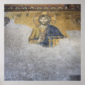 Póster La galería superior Mosiac Deesis Hagia Sophia