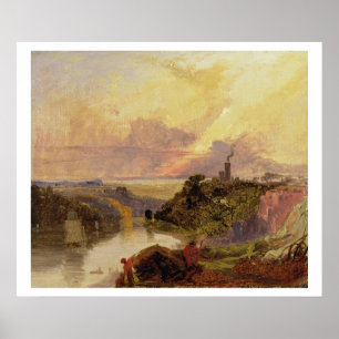 Póster La garganta de Avon al atardecer (petróleo sobre p